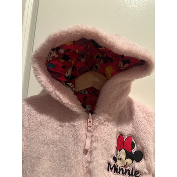 Disney Minnie Mouse Riversable Light & Hot Pink Puffer Jacket Size 5 - Picture 10 of 10